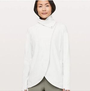 Lululemon Heathered Ocean Mist Rulu Rally Wrap Cardigan Size 8